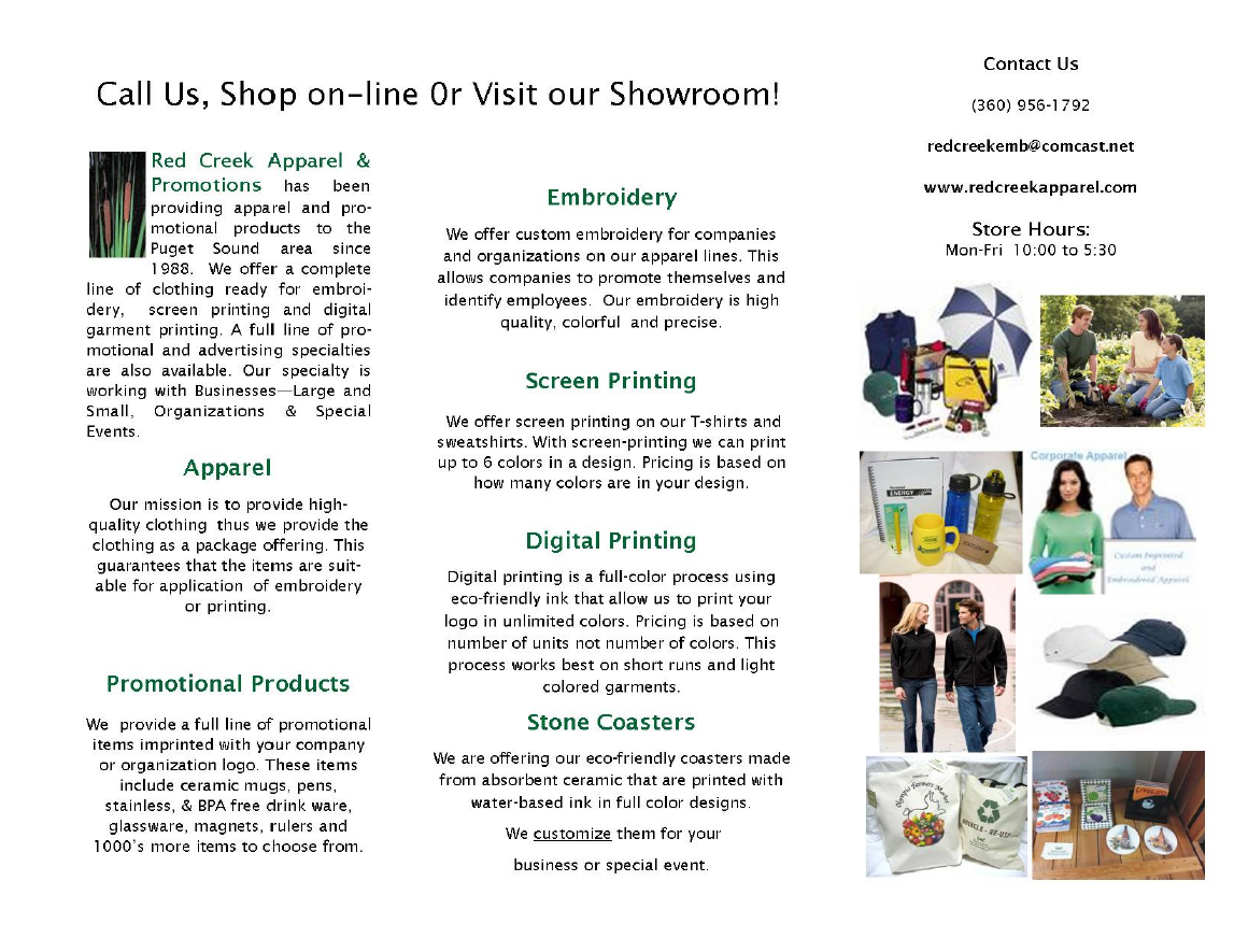 Red Creek Apparel and Promotions Brochure